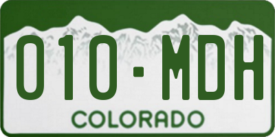 CO license plate 010MDH