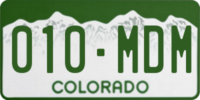 CO license plate 010MDM