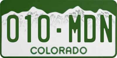 CO license plate 010MDN
