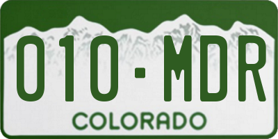 CO license plate 010MDR