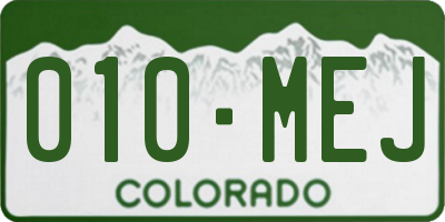 CO license plate 010MEJ