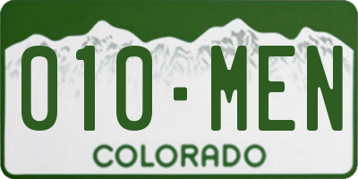 CO license plate 010MEN