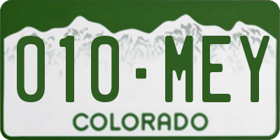 CO license plate 010MEY