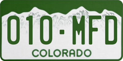 CO license plate 010MFD