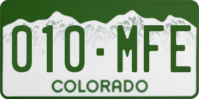 CO license plate 010MFE