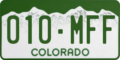 CO license plate 010MFF