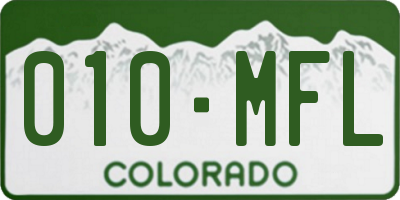 CO license plate 010MFL