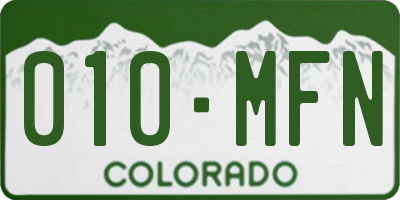 CO license plate 010MFN