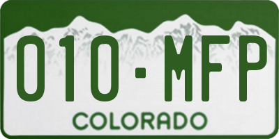 CO license plate 010MFP