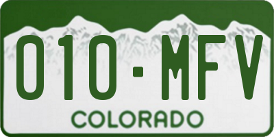 CO license plate 010MFV