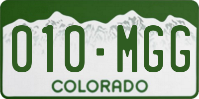 CO license plate 010MGG