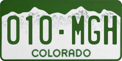 CO license plate 010MGH