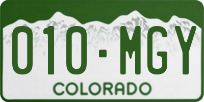CO license plate 010MGY