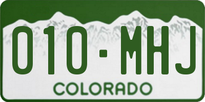 CO license plate 010MHJ