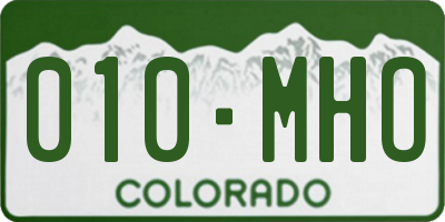 CO license plate 010MHO