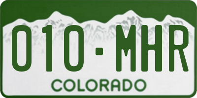 CO license plate 010MHR
