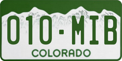 CO license plate 010MIB