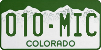 CO license plate 010MIC