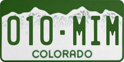 CO license plate 010MIM