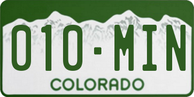 CO license plate 010MIN