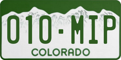 CO license plate 010MIP