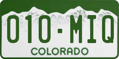 CO license plate 010MIQ