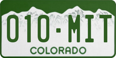CO license plate 010MIT