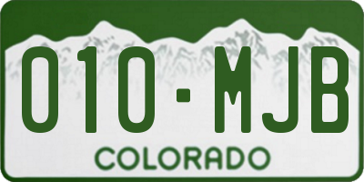 CO license plate 010MJB
