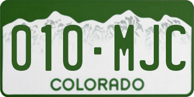 CO license plate 010MJC