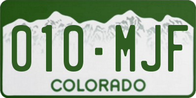CO license plate 010MJF