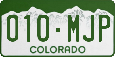 CO license plate 010MJP