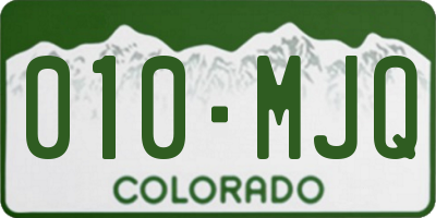 CO license plate 010MJQ