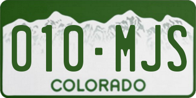 CO license plate 010MJS