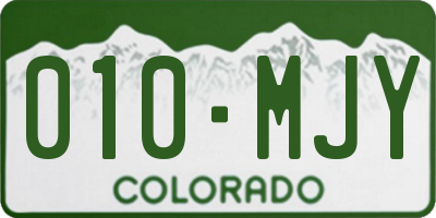 CO license plate 010MJY