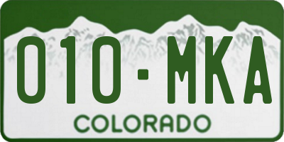 CO license plate 010MKA