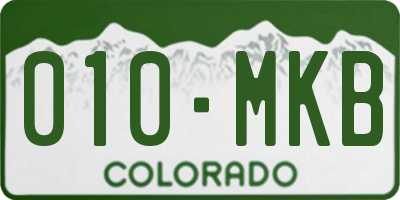 CO license plate 010MKB