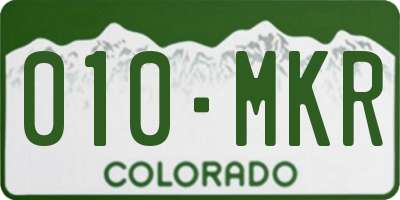 CO license plate 010MKR