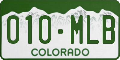 CO license plate 010MLB