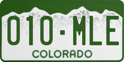 CO license plate 010MLE
