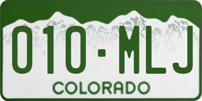CO license plate 010MLJ