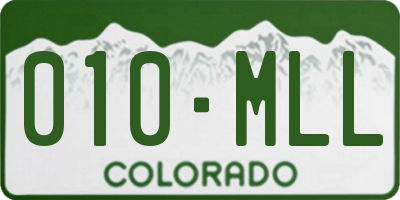CO license plate 010MLL