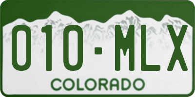 CO license plate 010MLX