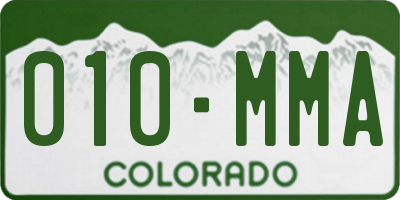 CO license plate 010MMA