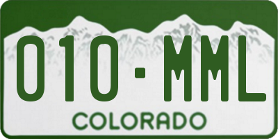 CO license plate 010MML
