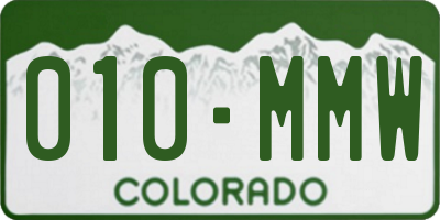 CO license plate 010MMW