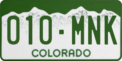 CO license plate 010MNK