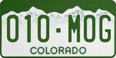 CO license plate 010MOG