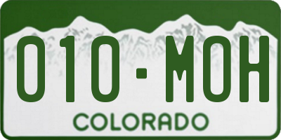 CO license plate 010MOH