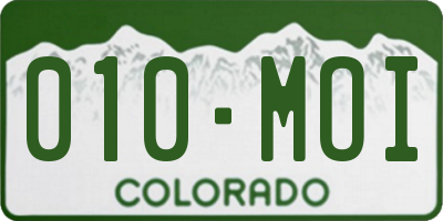 CO license plate 010MOI