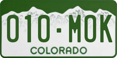 CO license plate 010MOK